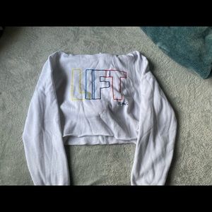 white cropped hoodie